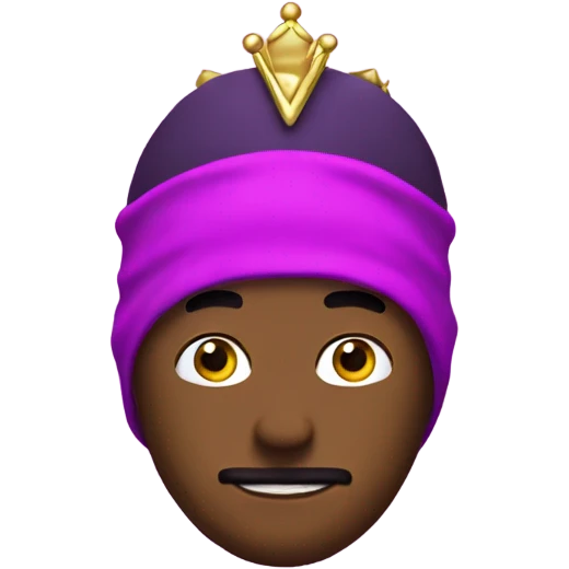 with guy with pink/purpish balaclava with crown emoji
