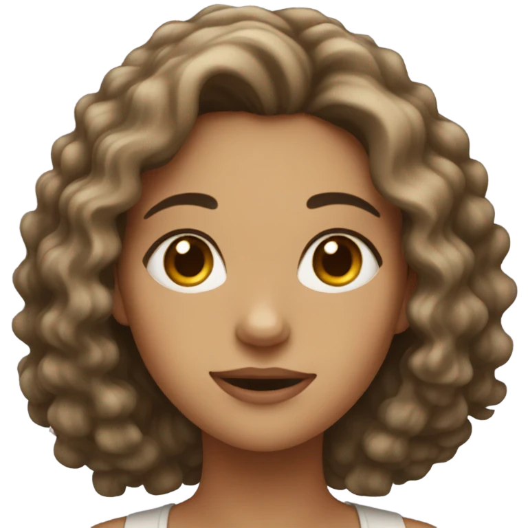 woman with wavy hair and hazel eyes  emoji