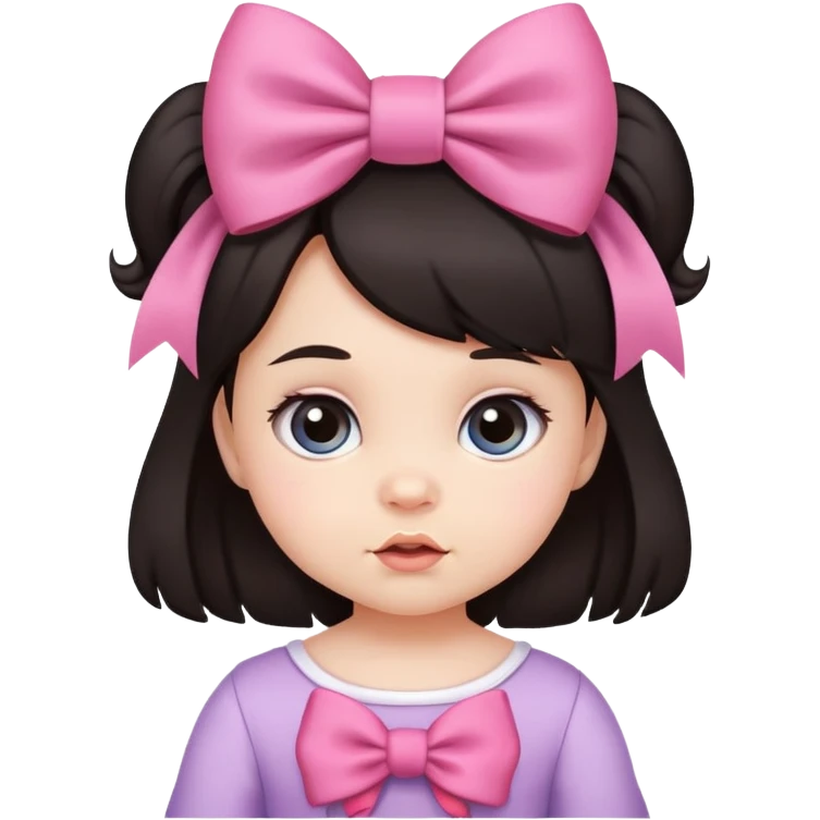 Bebé niña con lazo pelinegr emoji