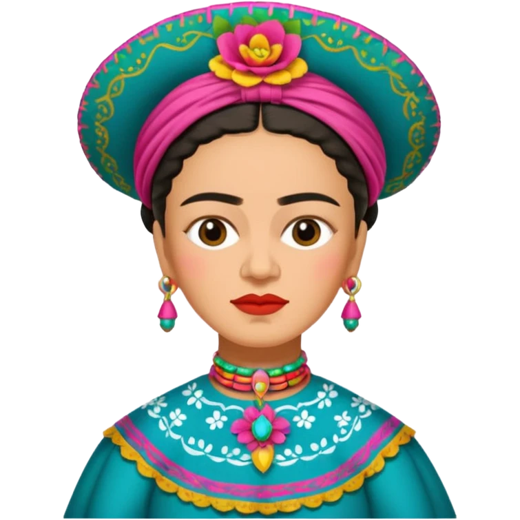 Frida Kahlo with mariachi emoji