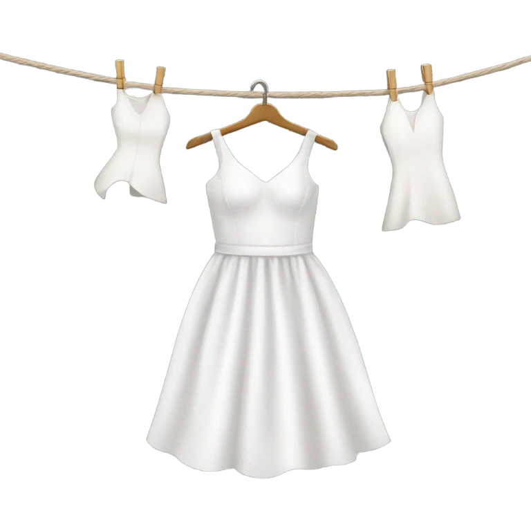 White dress on clothesline  emoji