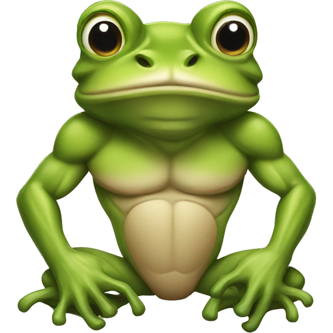 Muscular frog with topjat emoji