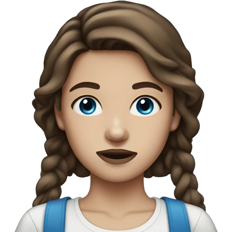 Brown haired girl with black nose hoop and blue eyes  emoji