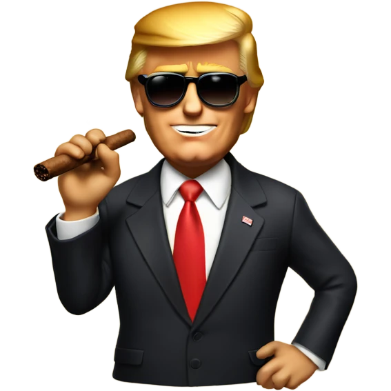 donald trump with sunglasses on and a cigar in his hand emoji