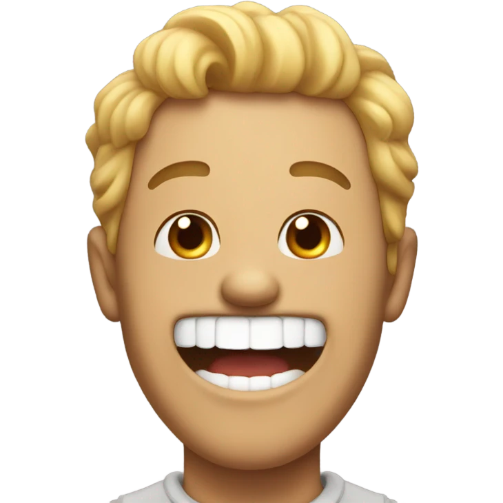 guy with mouth open laughing with very wide eyes emoji