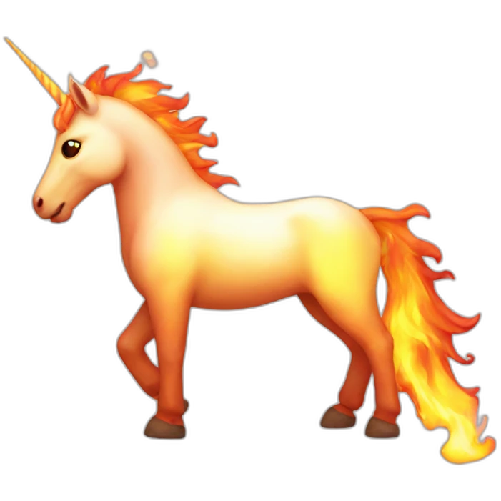 fire unicorn flame emoji