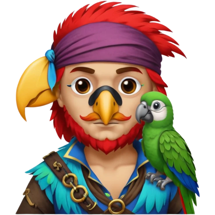 pirate and parrot emoji