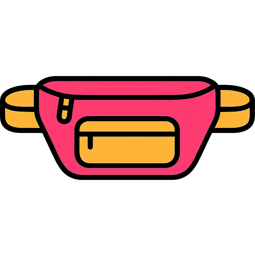 modern minimal waist bag icon emoji