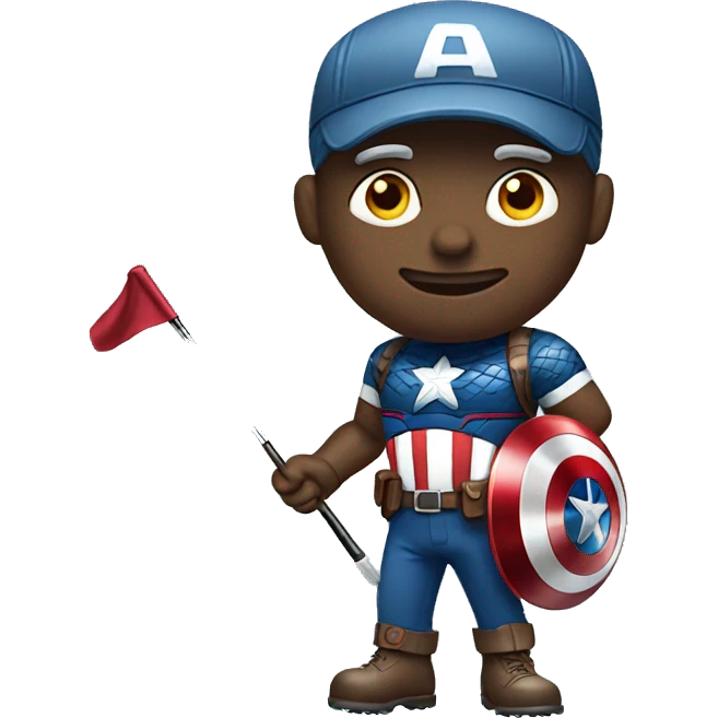 Captain America golfing emoji