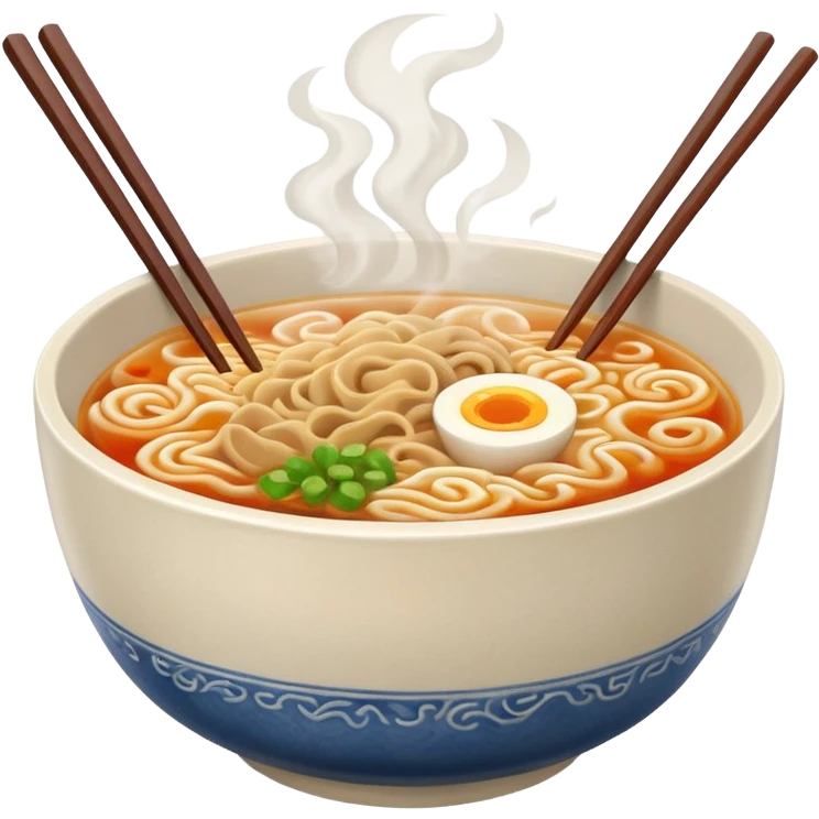 ramen bowl with two chopsticks emoji