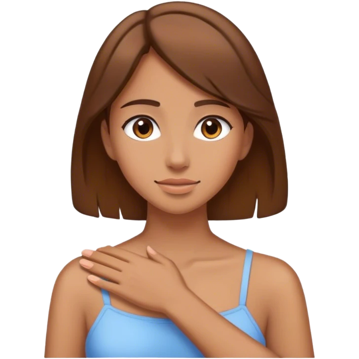 Young woman brown hair pat on the back emoji