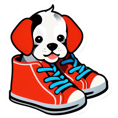 Dog waring shoes emoji