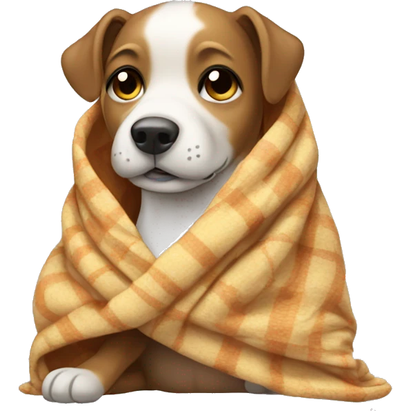 Dog wrapped up with a blanket  emoji