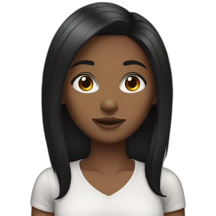 black hair girl emoji