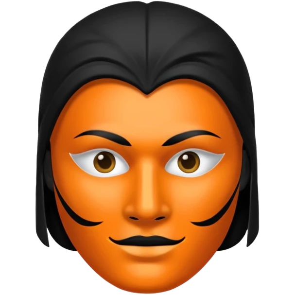 half black half orange mask emoji