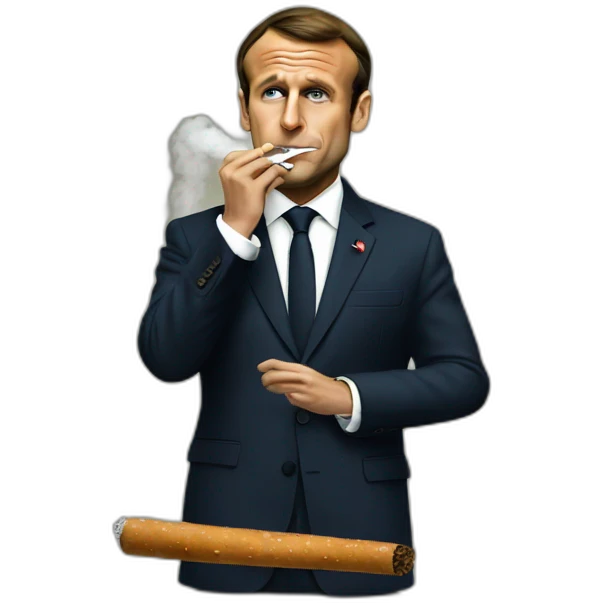 president macron smoking a spliff emoji