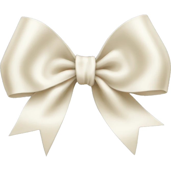 cream white ribbon bow emoji