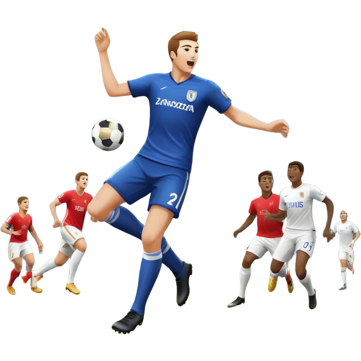 An icon showing close-up players in action, inspired by EA Sports FC 25. The design features players on the field, with the stadium lights shining brightly and a lively crowd in the stands. Transparent background highlights the energy and excitement of the match. emoji