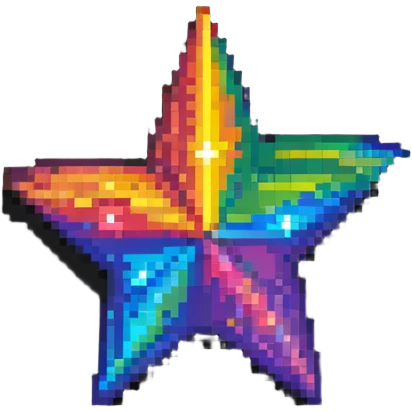 pixel rainbow star emoji