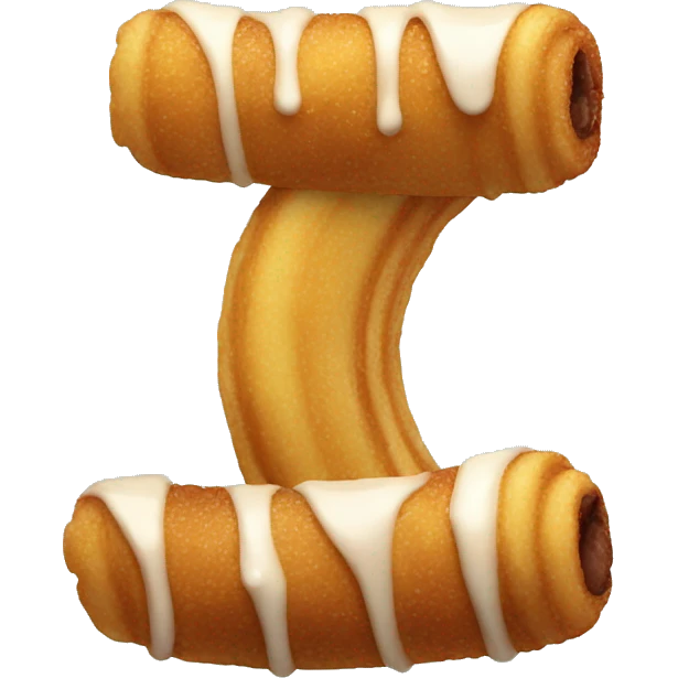 A churro with a chocolate tip emoji