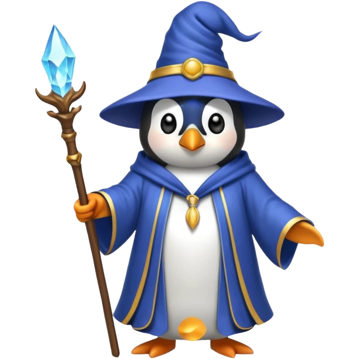 A penguin wizard emoji