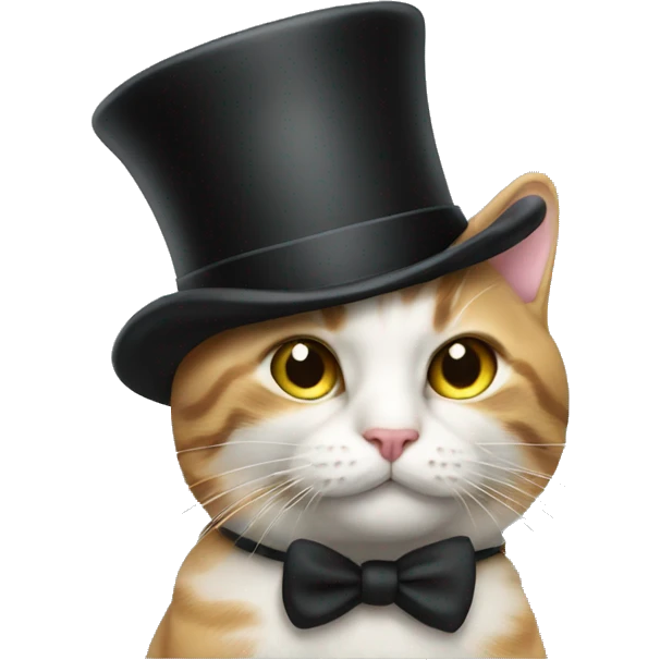 Cat with top hat emoji
