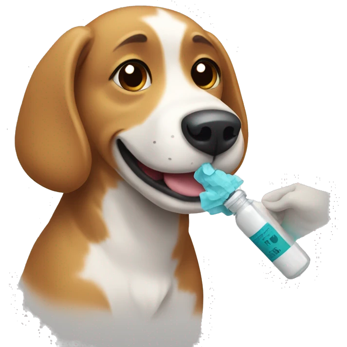 Dog receiving vaccine emoji