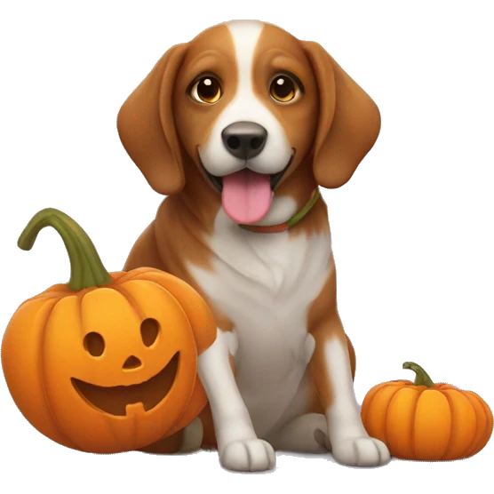 Fall dog in pumpkin emoji