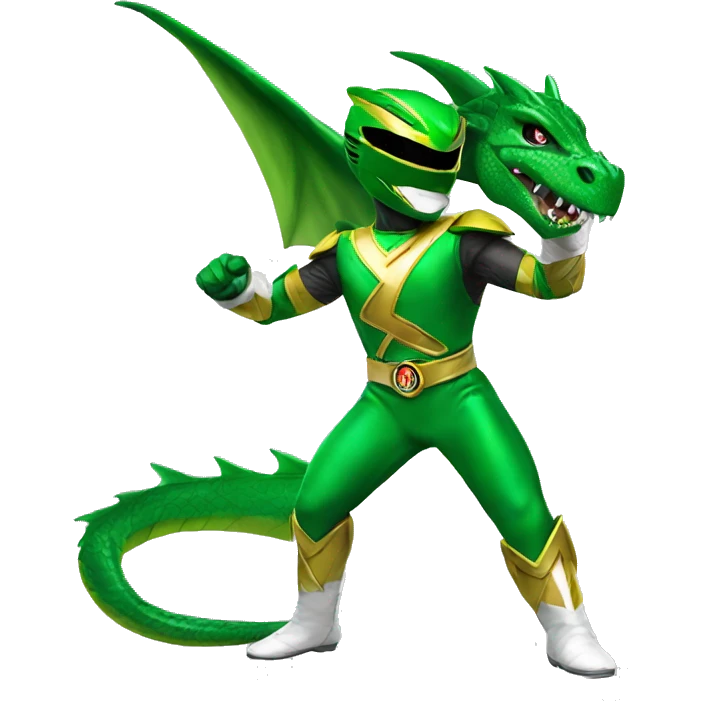 Green dragon power ranger emoji