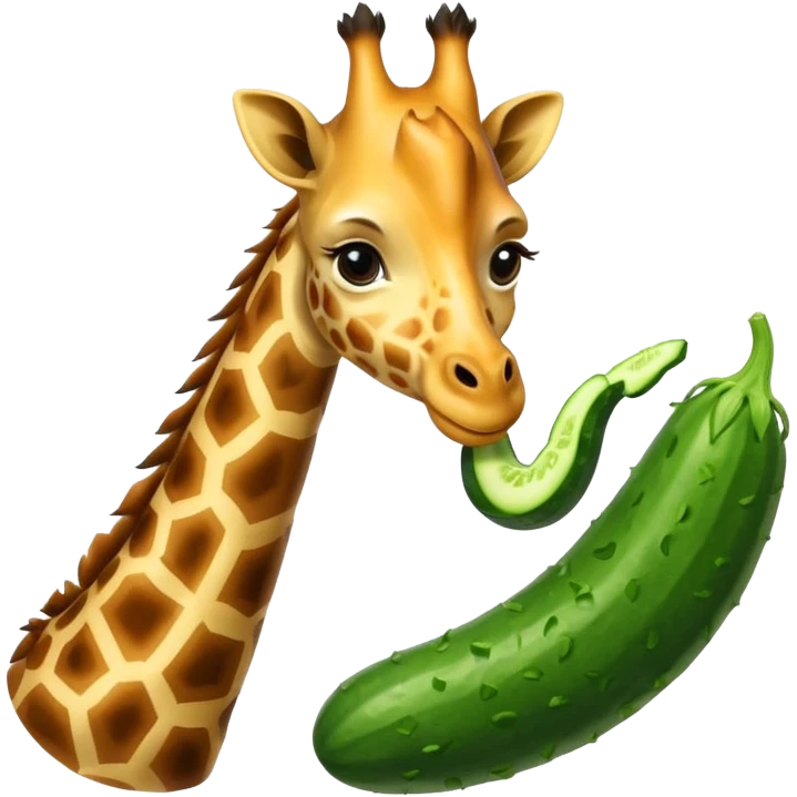 Giraffe cutting a cucumber  emoji
