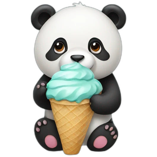 Panda eating ice cream emoji