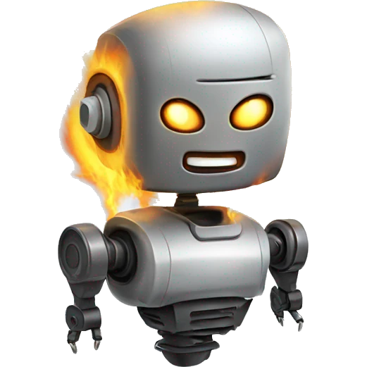 Robot electricity on fire emoji