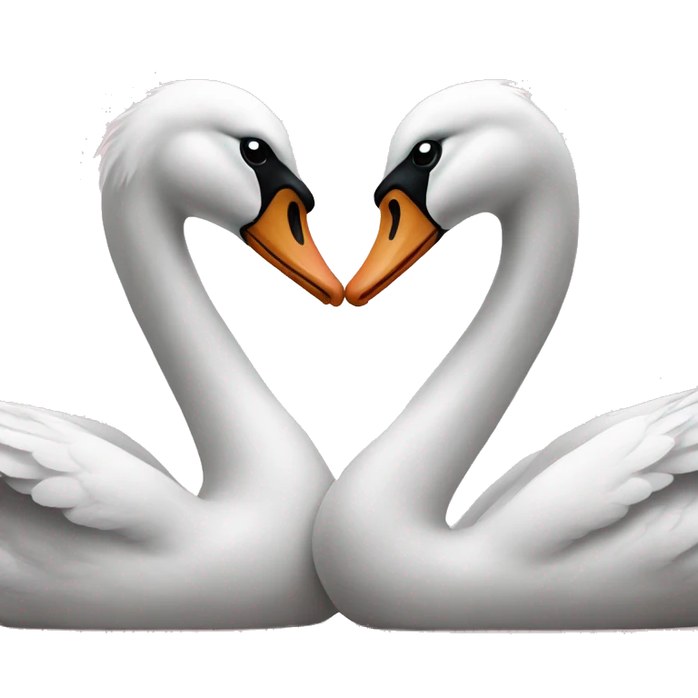 two swans making a heart emoji