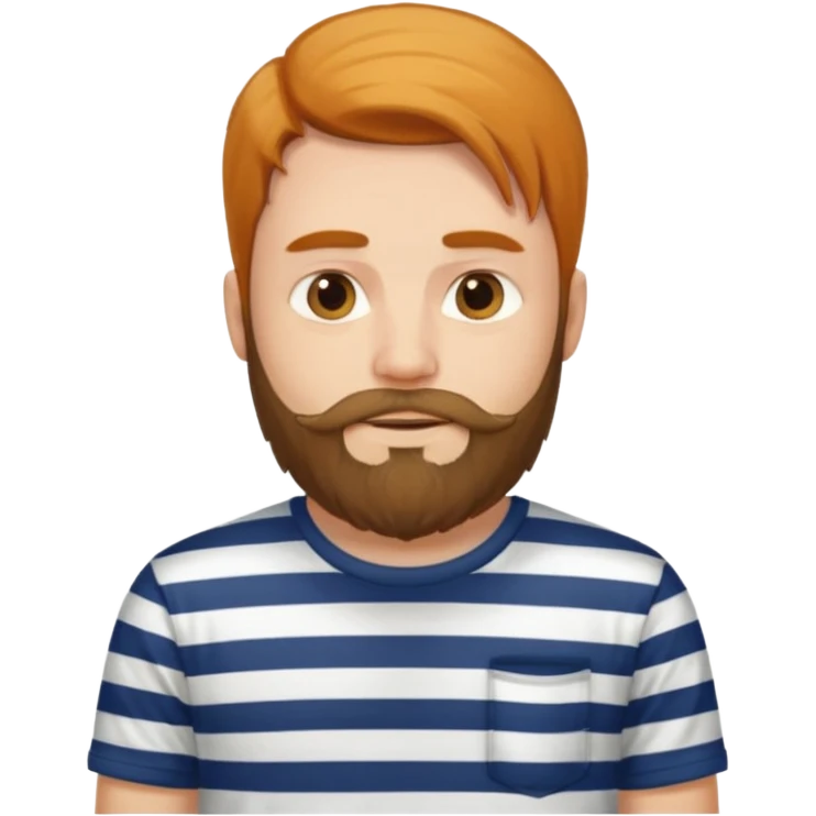 refree long hair and a beard but no moustache and wears a vertically striped t-shirt. emoji