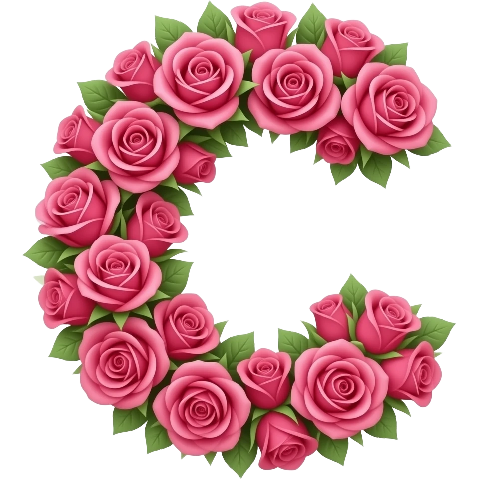 La  Letra C en forma de ramo de rosas emoji
