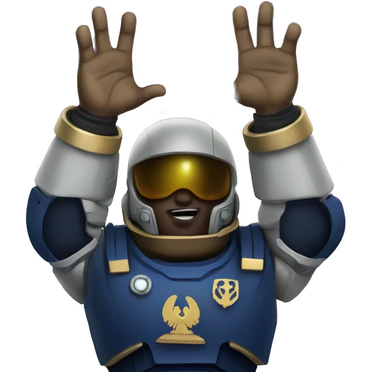 space marine raised hands emoji