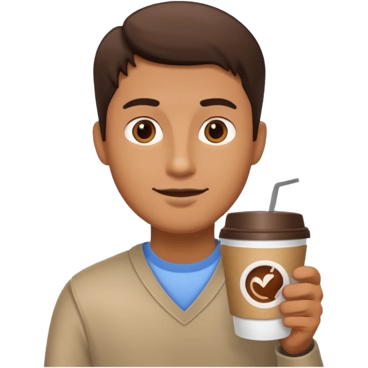 man, hold a take away cup of coffee emoji