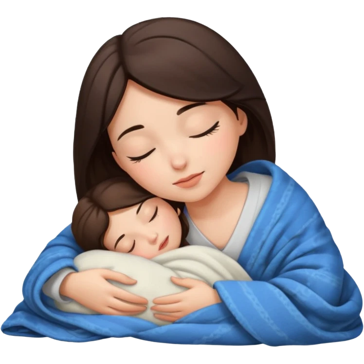 brunette girl sleeping cozy emoji