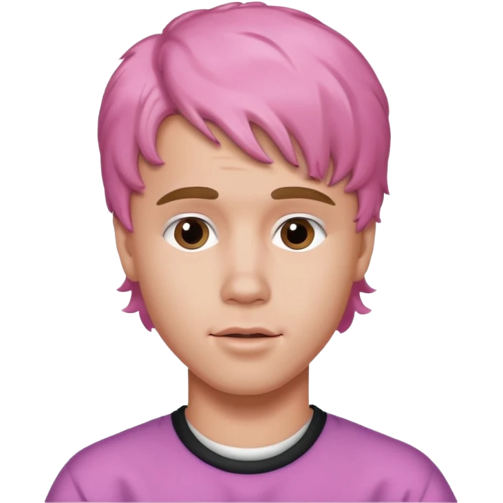 justin bieber with pink wavy emoji