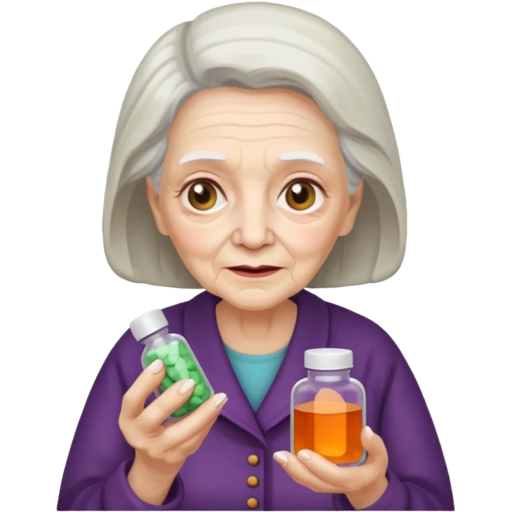 Old woman drugs emoji