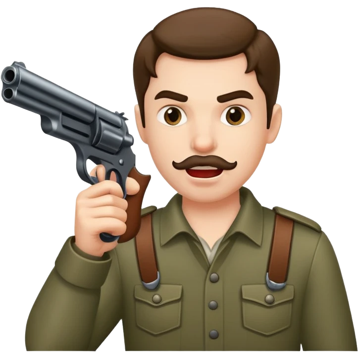 Men pointing gun in the mouth  emoji