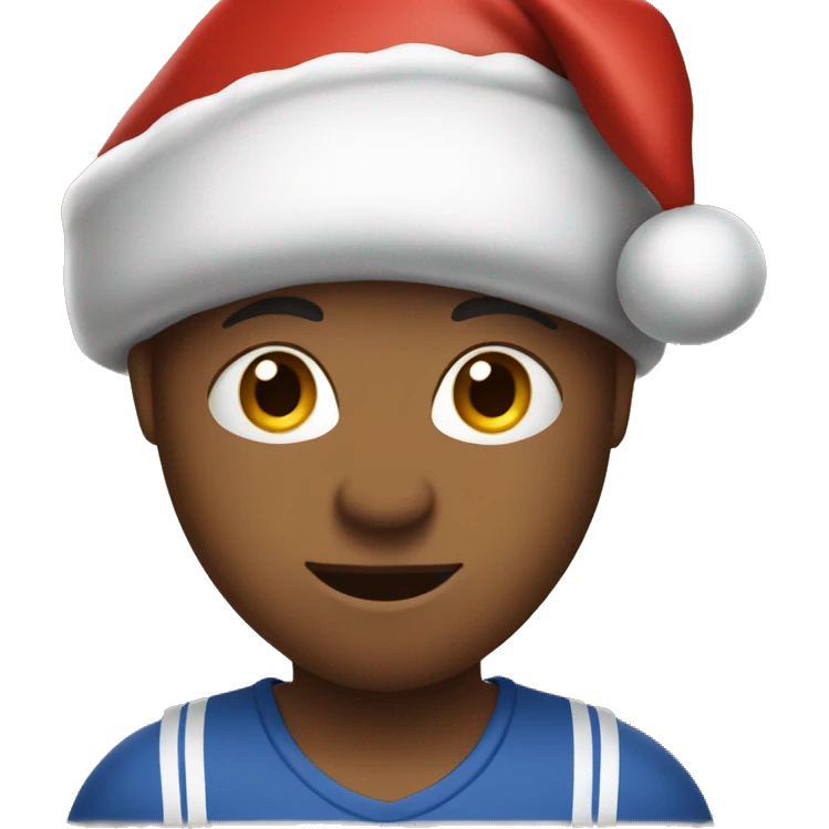 Me playing basketball while wearing Santa hat emoji