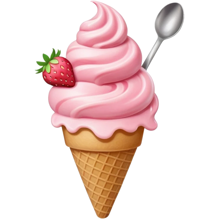 strawberry ice cream emoji