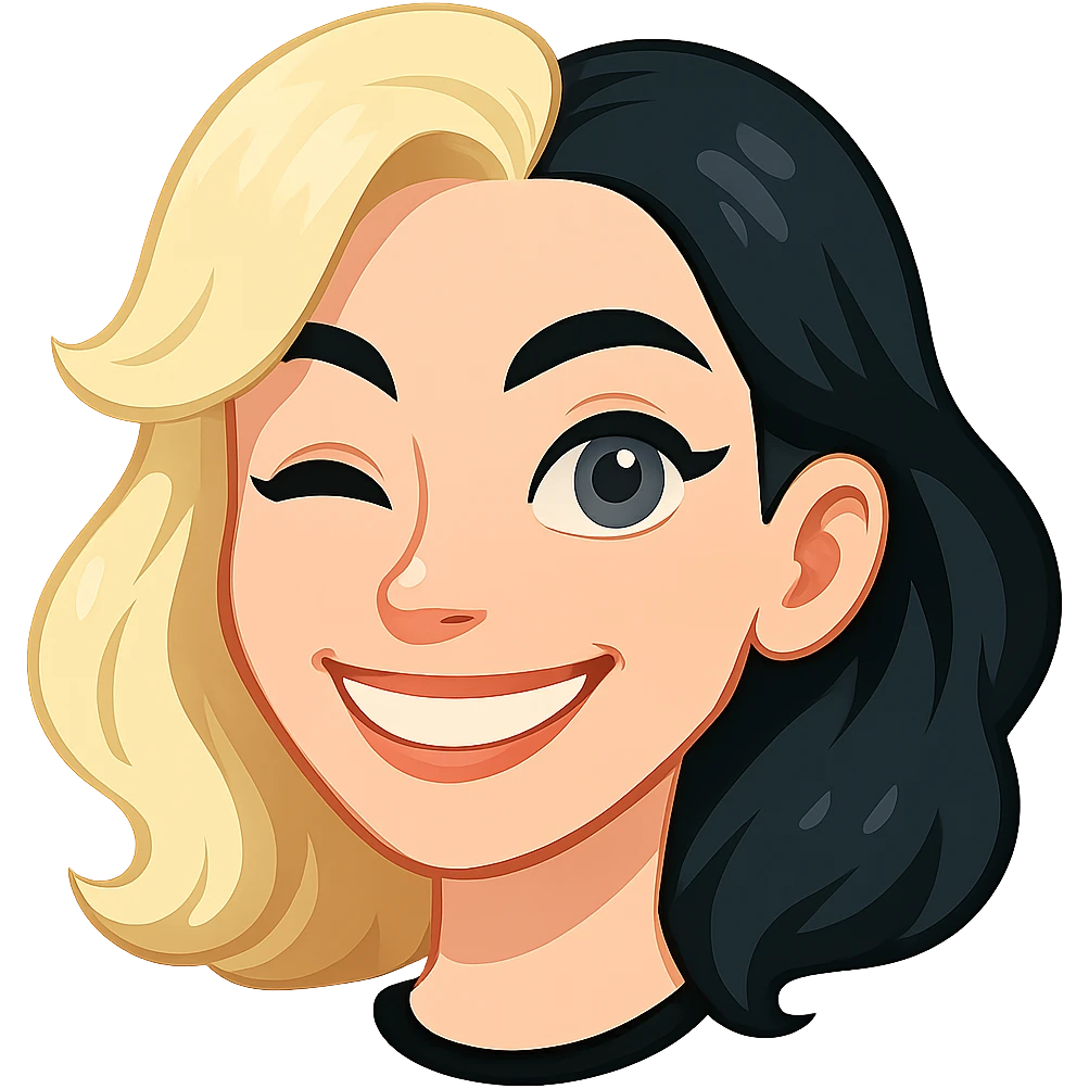 Edit the image in the style of a Telegram sticker. Adjust the facial expression so that the upper row of teeth covers the mouth and the tongue is not visible from below. Remove the outline completely from the edges. Keep the head with hair, blue eyes, pale skin, and nose piercing. No background. emoji
