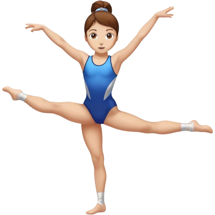 White girl with brownhair, gymnast doing a frontwalkover emoji
