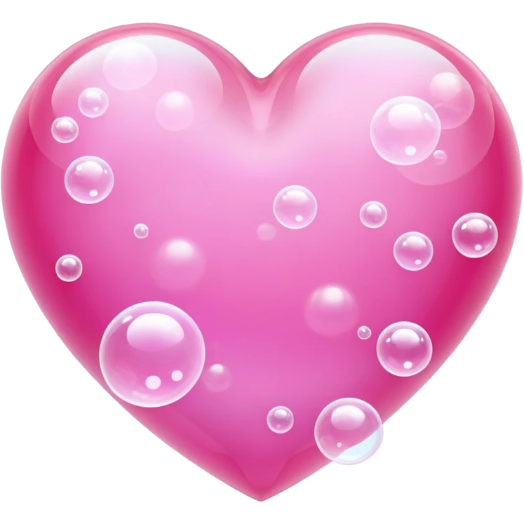 Heart with bubbled emoji
