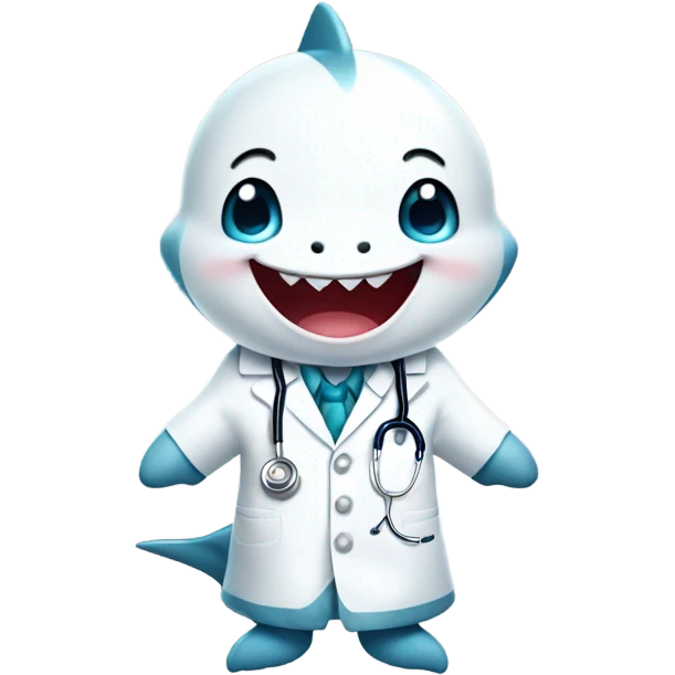 a baby shark doctor, white coat emoji