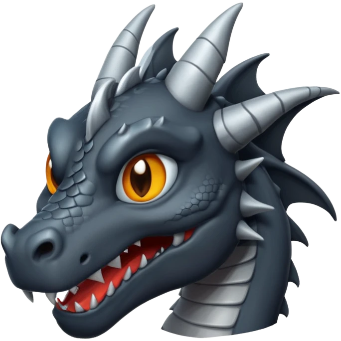 a minimalistic simple dark gray dragon emoji
