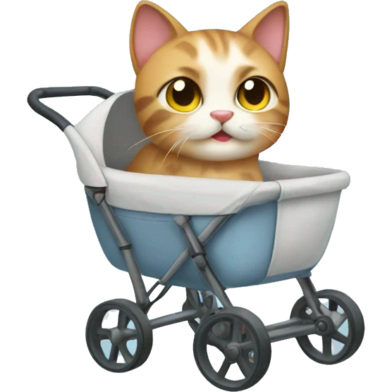 Cat in pet stroller  emoji