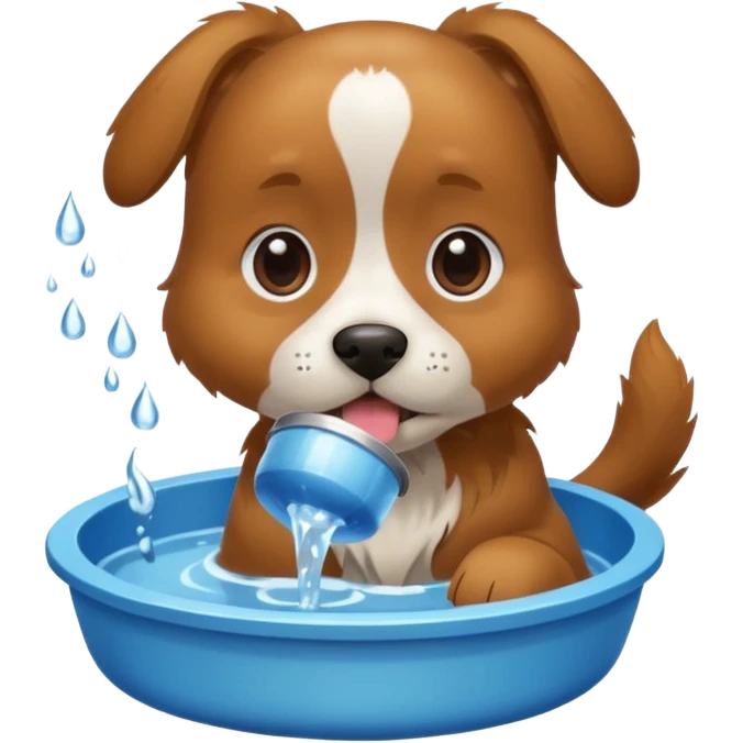 Dog, water bowl emoji